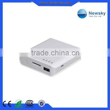 Portable wireless inbuilt 5200mAH power bank sim card slot 3g wifi router