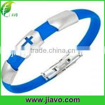 Fashion design silicone stainless steel bracelets with factory price