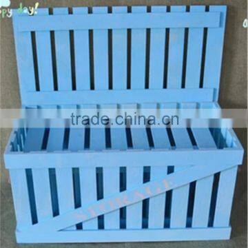 Customized Wooden Fruit Crate Boxes,blue Painting Crate,painted Light Blue Crate Box photo-2