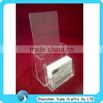 acrylic leaflet display holder,acrylic brochure holder with pocket,business card holder