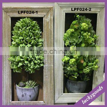 hot sale luxury artificial plant photo frame for indoor wall decoration