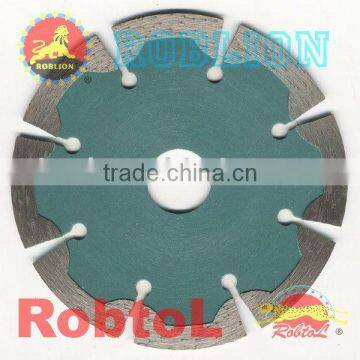 Segmented small diamond blade with two small deep tooth for fast cutting hard and dense material----GEAE