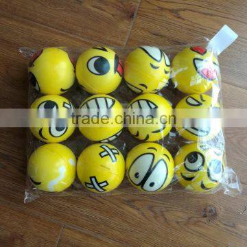 High Quality Hot Sell Mini PU Ball Toys With Emoji Printing Play Ball Yellow Ball Toys For Kids Children photo-2