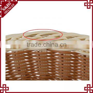Round Shape Slide Side Fruit Bucket French Baguette Display Rattan Bread Basket photo-6