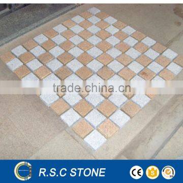 Cheap granite paving with back mesh