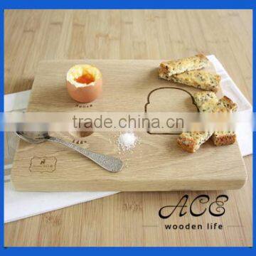 Wooden Bread Cutting Board Wooden Dessert Plate with Egg Holder