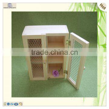 Small Handles Screen Window Design Stand Wooden Box