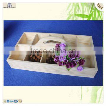 High Quality Eco-friendly Cuboid Shape Waterproof Pine Wooden Tray photo-6