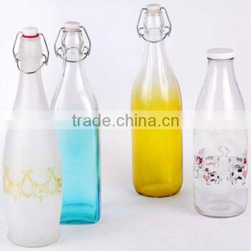 wholesale 1000ml glass water bottle with decal