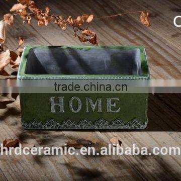 Square Decal Cement Finished Decoration Flowerpots photo-2