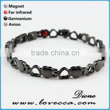 Gold Plated 316L Stainless Steel 4 Element Energy Magnetic Therapy Link Bracelet photo-3