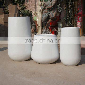 White modern fiberglass pot