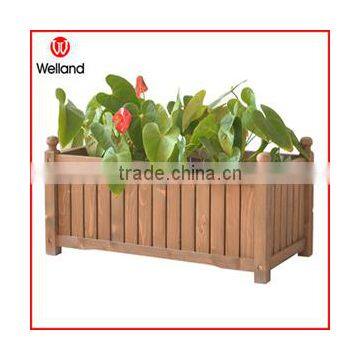 Rectangle Wooden Planter Boxes Stain Light Brown