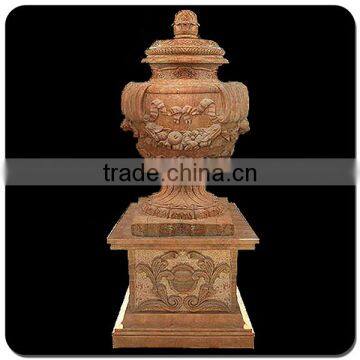 Decorative Garden Stone Pot Antique Stone Granite Flowerpots photo-3