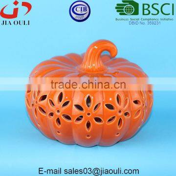 BSCI Audit Factory Halloween Decoration LED Light Ceramic Pumpkin photo-3