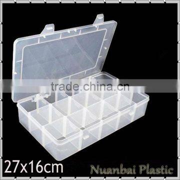 27x16cm 15 slots Transparent Plastic DIY Tool Organizer Jewelry Bin Storage Box with dividers