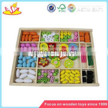 Wholesale DIY Beautiful Wooden Big Beads Toy Funny Baby Wooden String Big Beads Toy W11E007 photo-2
