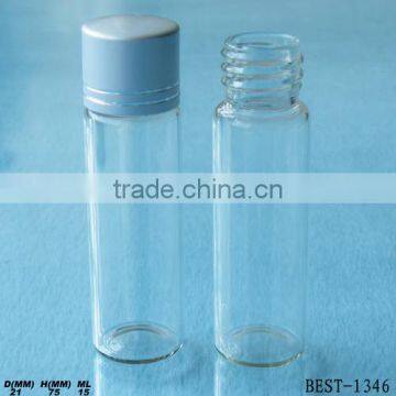 15ml clear glass test tube with aluminum screw cap test tube aluminum cap