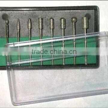 HIGH QUALITY 8 PIECE DIFFERENT SHAPES DIAMOND ABRASIVE GRINDING MOUNTED POINT SET WITH 2.35mm SHANK