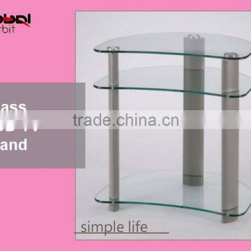 Modern Design Home Furniture Storage Rack Tempered Glass Corner TV Cabinet photo-4