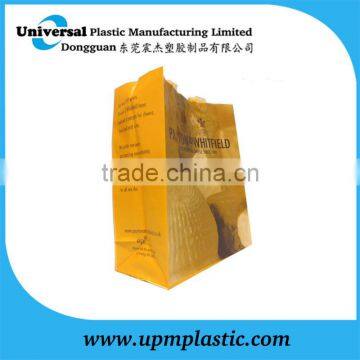 Gravure full printed blockbottom flexile loop handle plastic bag for packaging