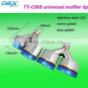 high quality auto part stainless steel 304 universal double exhaust tip