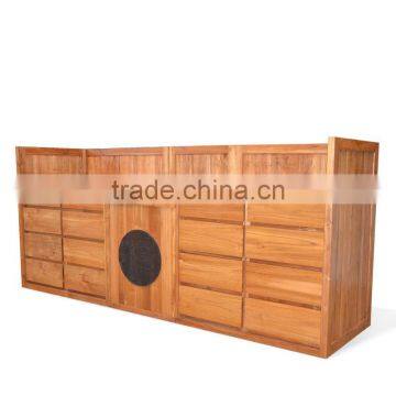 Cabinet Minimalist Natural Stain Colour Solid Teak Wood Furniture, Minimalist Cabinet Bedroom Large Handmade photo-2