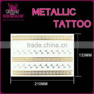 Fashion Body Temporary Metallic Tattoo Flash Gold Silver Tatoo Sticker photo-6