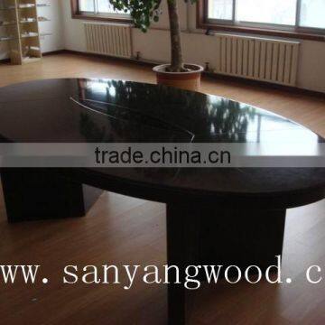 wooden meeting table