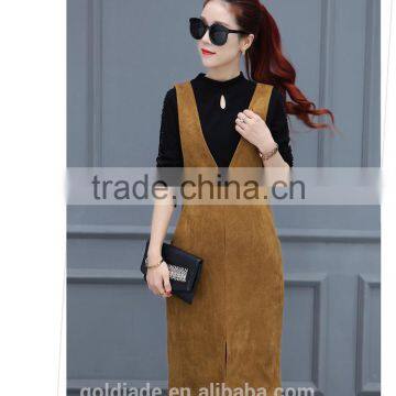 2016 Manufacturer Autumn-wear Fashionable 100% Cotton Ladies Dress With Strap photo-6