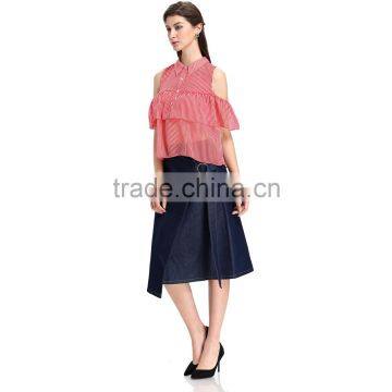 2017 Latest Fashion Short Design Factory Woman Jean Skirt photo-5