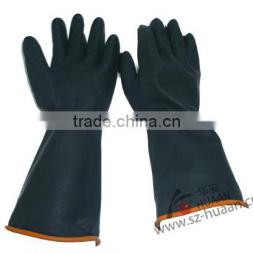 high quality chemical black rubber glove for Chemical Factory