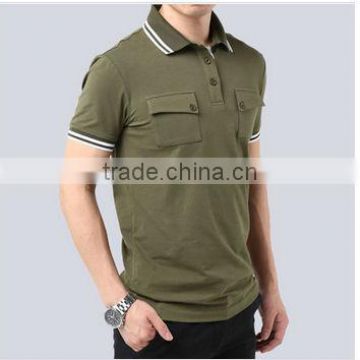 Army Green Asian Size Polo Shirt with Pocket