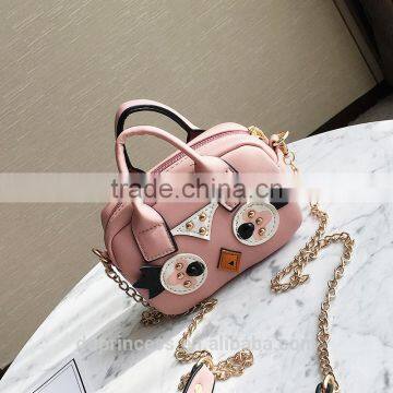 new arrival girl shoulder bag soft PU pink bag animal cartoon cheap child bag