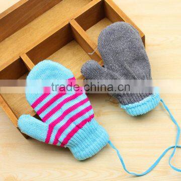 TC13027 2016 New Fashion String Knit Kids Mitten Cheap Winter Warm Fingerless Kid Gloves Wholesale photo-3