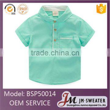 High Quality Plain Blue Cotton Polo Shirt Kindergarten Primary School Uniform photo-3