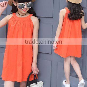Zm35700a Summer Girls Fancy Dress Fashion Cotton Beach Dresses for Girls