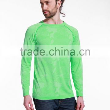 Men seamless breathable quick dry long sleeve sport t shirt