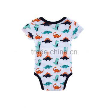 Wholesale Price Short Sleeve Summer Baby Bodysuit Baby Rompers Dinosaur Animal Pattern photo-2