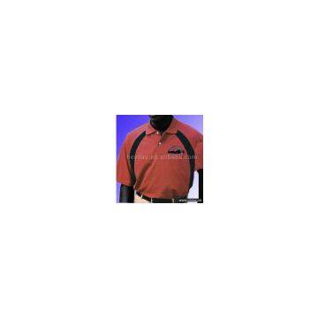 Sell Stretch Pique Knit Shirts with striped collar