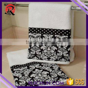 import from india 32s/2 black and white bathroom towel sets