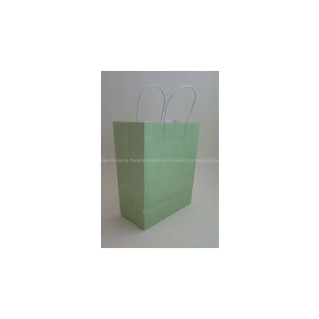 medium colored kraft paper bag-light green