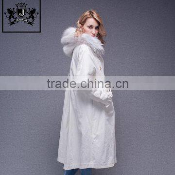 China Wholesale Coat Winter Genuine Raccoon Hood Parka Women Rabbit Fur Jackets