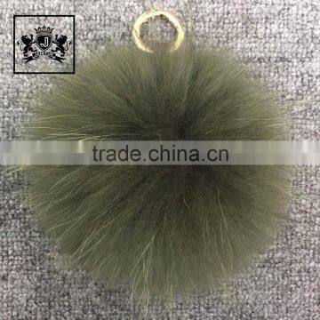 2017 Factory Wholesale raccoon fur pom poms hairy ball keychain