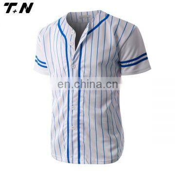 Custom blank plain pinstripe baseball jersey wholesale baseball tee shirts