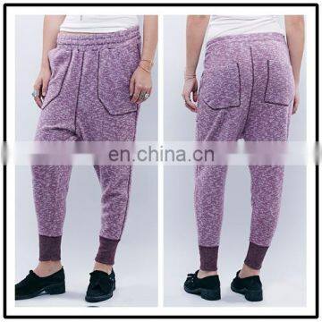 Wholesale Western Wear Cotton Spandex Ribbon Bottom Knitted Lady Harem Trousers NT6732