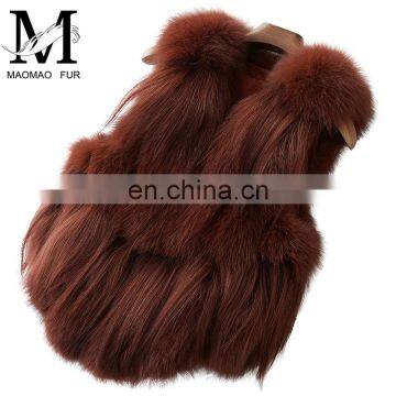 Popular Lovely Fox Fur Vest Beautiful Good Quality Girl Fox Short Fur Vest photo-5