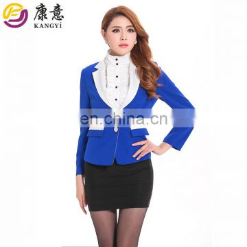 Brand quality new style hot selling slim fit polyester customized logo long sleeve ladies office uniform design manufacturer