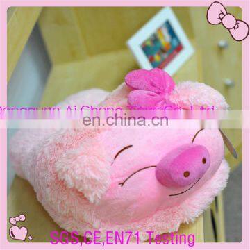 factoy custom cute pink pig plush slipper