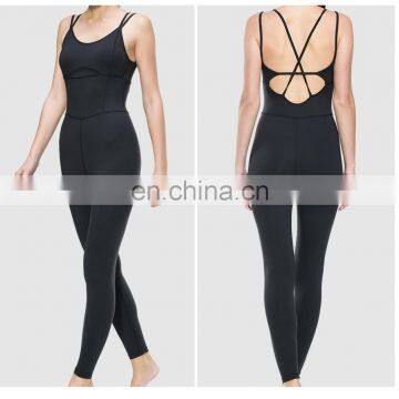 Breathable Quick Dry Fitness Women Onesie sexy black jumpsuits